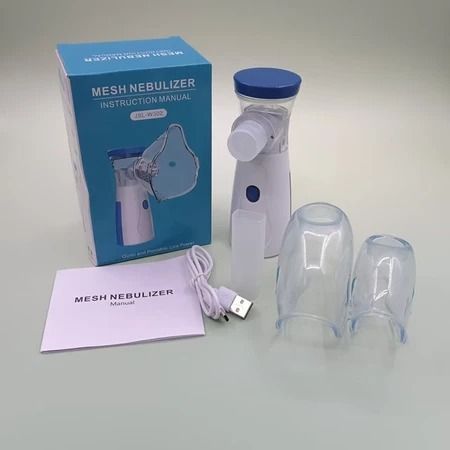 Portable Nebulizer for Adults & Kids – Handheld Mesh Inhaler for Cold, Cough, and Breathing Relief. Perfect for Home or Travel. Wireless Vaporizer with Respiratory Mask for Quick, Effective Relief.